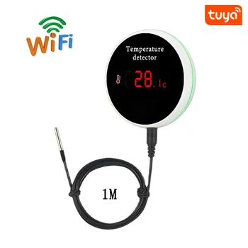 Умный WIFI-Термометр Tuya Удаленно Контролирует температуру В режиме Громкой связи, Голосовое Управление через USB или перезаряжаемый аккумулятор