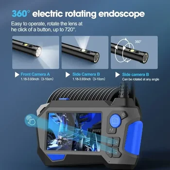 Промышленный Эндоскоп-Бороскоп с двойным Объективом 8 мм, вращающийся на 360 градусов, с 4,3-дюймовой ЖК-цифровой камерой для осмотра отверстия в двигателе автомобиля Изображение 2