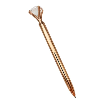 Необычная шариковая ручка с большим бриллиантом Многоразового использования Металлическая Шариковая ручка Подарок для деловых женщин Мужчин Друга Учителя Студента