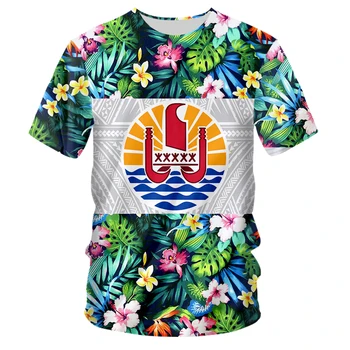 Мужская полинезийская футболка Tahiti Tribe с 3D-печатью, Модная спортивная одежда с круглым вырезом, Негабаритная Повседневная одежда с короткими рукавами