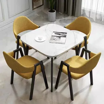 Обеденный стол для маникюра в ресторане Bistrot, набор стульев, офисные квадратные журнальные столики в скандинавском стиле, белая Центральная деталь мебели Mesas De Jantar