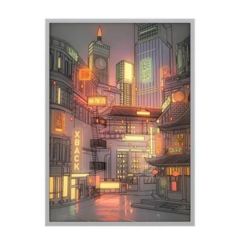 Аниме СВЕТОДИОДНЫЙ светильник с красивым видом на ночной город, HD изображение, узкая рамка, USB-штекер, затемняющий Романтические украшения для дома, ночная лампа