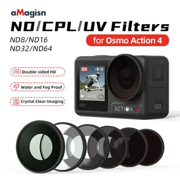 aMagisn Водонепроницаемый Фильтр CPL UV ND8 ND16 ND32 ND64 Защитный Фильтр Объектива Спортивной Камеры Аксессуар для DJI Osmo Action 4 Action4