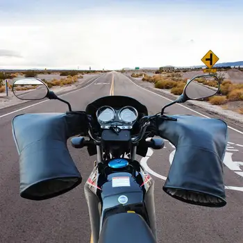 Мотоциклетные муфты для руля, зимняя грелка, термозащитные перчатки, водонепроницаемые морозостойкие ветрозащитные толстые мотоциклетные перчатки для руля Изображение 2