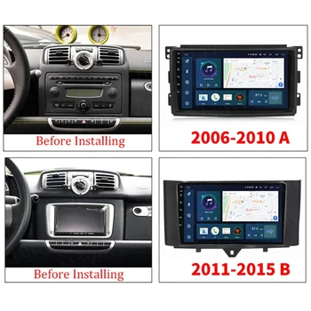 Carplay Android13 DSP 4G Автомобильный DVD Мультимедийный Плеер Для Mercedes/Benz Smart Fortwo 2011 2012 2013 2014 2015 WiFi Радио Стерео GPS Изображение 2