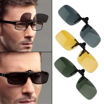 Солнцезащитные очки с Откидывающимися Линзами Для вождения Ночного Видения Cool Eyewear Clip On Lens Anti-UV 400 Унисекс для Женщин и Мужчин Изображение 2