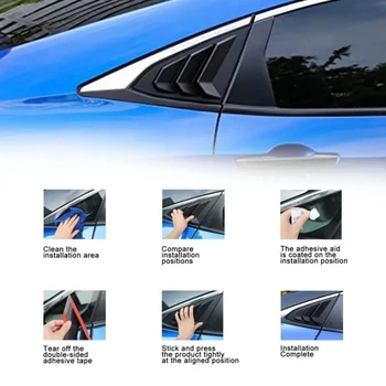 Для Honda Civic 10-го поколения 2016-2021 Седан Жалюзи на задние боковые стекла Вентиляционное отверстие Совок Шторы Отделка крышки Жалюзи Изображение 2
