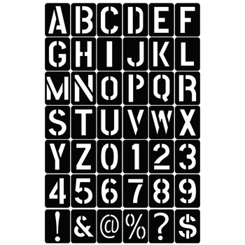 42 Шт. Набор трафаретов с буквами и номерами, пластиковые шаблоны для рисования алфавита, набор форм для формования