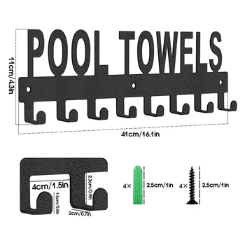 Вешалка для полотенец у бассейна, наружный настенный держатель для полотенец, крючки для полотенец в ванной, вешалка для полотенец у бассейна, полотенце для халата