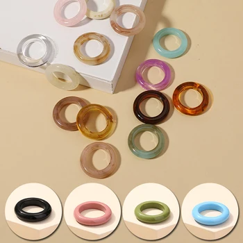 Корейское модное кольцо из прозрачной акриловой смолы, Винтажные Красочные Геометрические Эстетические кольца на палец, Женские украшения для свадебной вечеринки, подарок