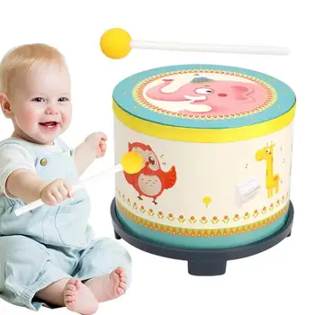 Музыкальный барабан С рисунком животных, Ударные Музыкальные инструменты, барабанная установка для малышей, музыкальные инструменты Монтессори