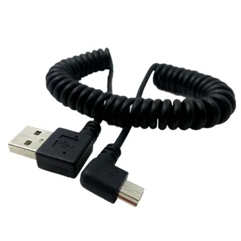 USB-удлинитель USB 2.0 Type A под прямым углом к Mini USB 90 градусов, шнур для зарядки данных для MP3 HDD цифровой камеры Изображение 2