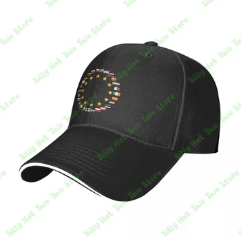 Мужская кепка Многоцветная Бейсбольная кепка Eu European Europe Unlon, кепка с козырьком, Регулируемые шляпы унисекс, спортивные шляпы для взрослых, кепка для папы с тенью