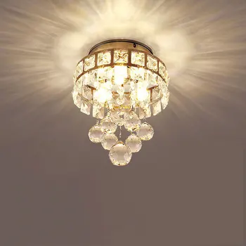 Современный минималистичный светодиодный светильник для прихожей Потолочное освещение из хрусталя из нержавеющей Стали Креативное Оформление освещения коридора прохода лестницы