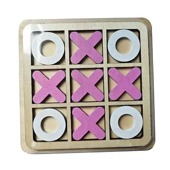 Деревянный игровой набор крестики нолики для семейной гостиной Изображение 2