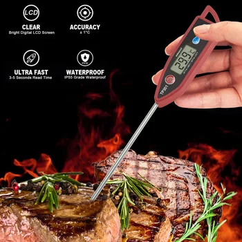 Цифровой водонепроницаемый термометр для мяса для приготовления пищи Вода Молоко Масло Барбекю Электронный термометр для духовки Кухонные инструменты Изображение 2