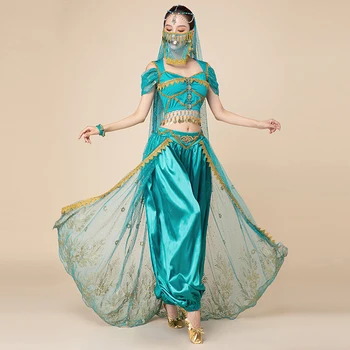 Фестивальные костюмы Арабской принцессы, Индийский танец, одежда для танца живота, костюм Болливудской Жасмин, Маскарадный костюм принцессы для косплея