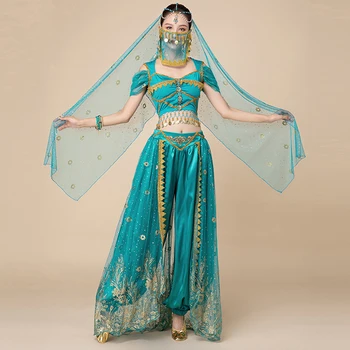 Фестивальные костюмы Арабской принцессы, Индийский танец, одежда для танца живота, костюм Болливудской Жасмин, Маскарадный костюм принцессы для косплея Изображение 2