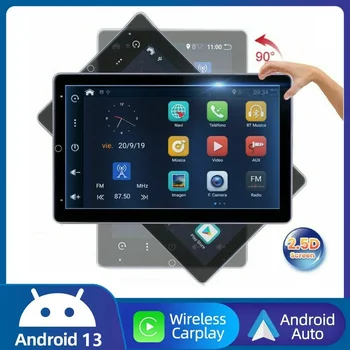 2 DIN Поворотный 10,1-Дюймовый Автомобильный Стерео Android 13,0 С Сенсорным Экраном Радио Мультимедийный Плеер GPS Для Центрального Управления Автомобилем Навигация