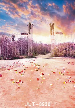 Садовые ворота, цветы, свадьба на лугу, детский виниловый фон для реквизита фотостудии, детские фоны для фотосъемки