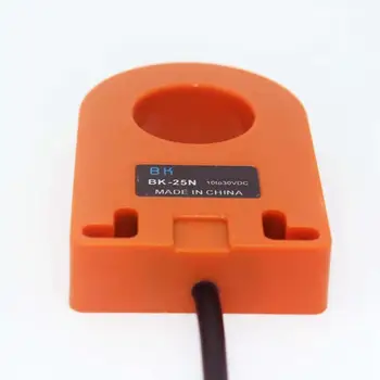 Оранжевый с отверстием 25 мм постоянного тока 6-36 В, 3-проводный NPN N/O HX-DGS-25N, Индуктивный кольцевой датчик приближения, переключатель для металлической винтовой пружины Изображение 2