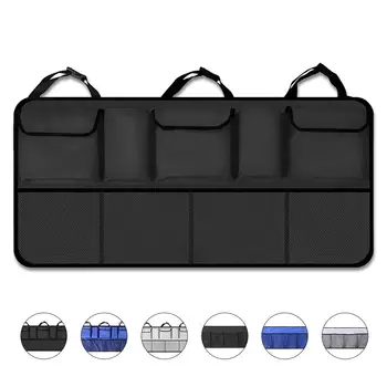 Органайзер для багажника, сумка для организации заднего сиденья автомобиля, Сумка для хранения грузового инвентаря из ткани Оксфорд, Черный Модернизированный тип Изображение 2