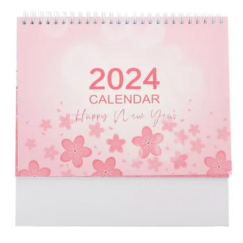 The Flowers 2024 Английский Настольный Календарь Office Desktop Flip Paper Ежедневное Использование Ежемесячно Изображение 2