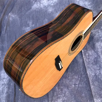 Изготовленная на заказ акустическая гитара из массива кедра, настоящего морского ушка Cocobolo