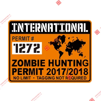 Личность Международное разрешение на охоту на зомби Водонепроницаемая наклейка для JEEP Van Offroad Decal высокого качества
