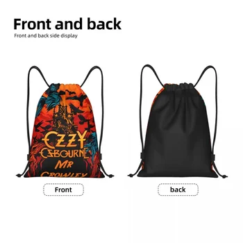 Сумки на шнурке Ozzy Osbourne, женские Мужские складные сумки для спортзала, рюкзаки для хранения покупок хэви-метал-группы Rock Изображение 2