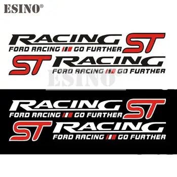 2 x Наклейки для стайлинга автомобилей ST RACING MOTOR SPORT GO FURTHER Наклейки на весь кузов автомобиля, двери, водонепроницаемые виниловые наклейки из ПВХ для Ford Fiesta Focus