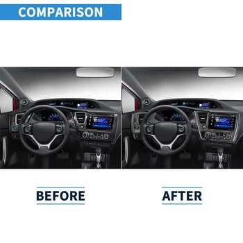 Для Honda Civic 9 Coupe Седан 2013-2015 Наклейка на выпуск воздуха на приборной панели рулевого колеса из углеродного волокна Аксессуары для интерьера автомобиля Изображение 2