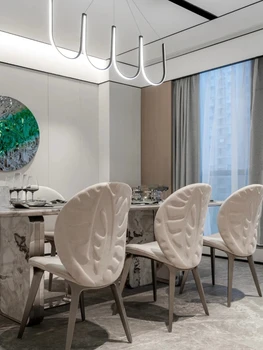 Индивидуальный итальянский роскошный бытовой обеденный стул Простой современный стул отдела продаж отеля Изображение 2