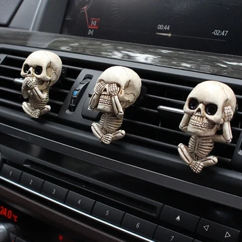 Креативный Автомобильный Освежитель Воздуха Vent Clip Car Skeleton Ghost Набор Из Трех Таблеток Для Ароматерапии Изображение 2