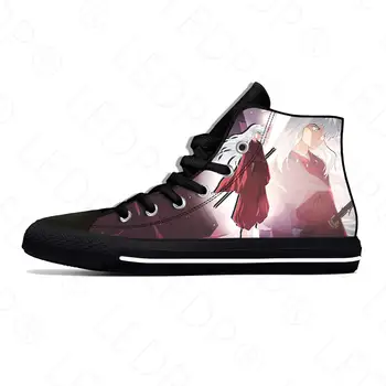 Японский аниме Манга Мультфильм Инуяша Модная повседневная тканевая Обувь С высоким берцем Легкие Дышащие мужские И женские кроссовки с 3D принтом Изображение 2