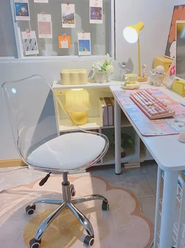 Компьютерное кресло Nordic с поворотным подъемником Для дома, маленькой квартиры, Креативное Простое Прозрачное офисное кресло Silla для тщеславия