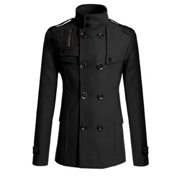 Стильный однобортный жакет, пальто, кардиган, повседневная Двубортная куртка на осень, длинная куртка с отворотом, мужской тренч, пальто Изображение 2