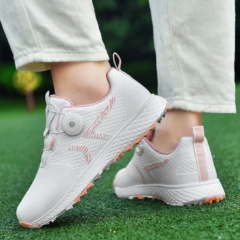 Новинка зимы 2023, женская обувь для гольфа, удобная обувь для тренировок в гольфе, обувь для гольфистов с быстрой шнуровкой, кроссовки для прогулок по траве на открытом воздухе Изображение 2
