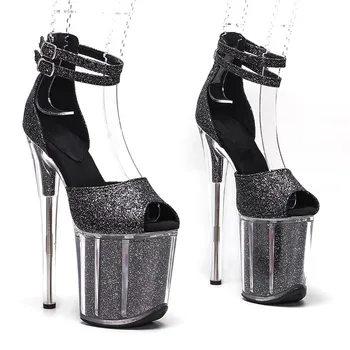 20 см/8 дюймов, новые цветные женские босоножки на высоком каблуке, пикантная модельная обувь для показа и обувь для танцев на шесте 112