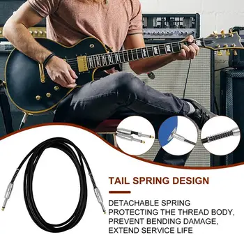 Гитарный кабель, шнур усилителя для бас-гитары, кабель-усилитель для аудиоинструмента, шнур для баса и электрогитары, шнур для бас-усилителя для электрической мандолины Изображение 2