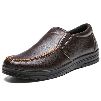 Мужская обувь из натуральной кожи, мужские лоферы, мягкая удобная мужская деловая обувь, повседневная обувь на плоской подошве, мужской бренд для мужчин-лоферов