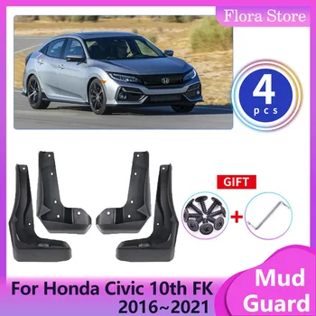 Для Honda Civic 10th Gen FK4 Хэтчбек 2016 ~ 2021 Автомобильные Брызговики Защита Заднего Колеса Крыла От Брызговика Внешние Аксессуары