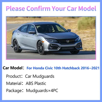 Для Honda Civic 10th Gen FK4 Хэтчбек 2016 ~ 2021 Автомобильные Брызговики Защита Заднего Колеса Крыла От Брызговика Внешние Аксессуары Изображение 2
