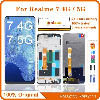 Оригинальный Дисплей Для Realme 7 4G 5G RMX2155 RMX2151 RMX2111 LCD Dipslay Сенсорный Экран Дигитайзер Для Realme7 LCD С Рамкой