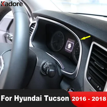 Для Hyundai Tucson 2016 2017 2018 Карбоновая приборная панель автомобиля, рамка для приборной панели, отделка, аксессуары для интерьера