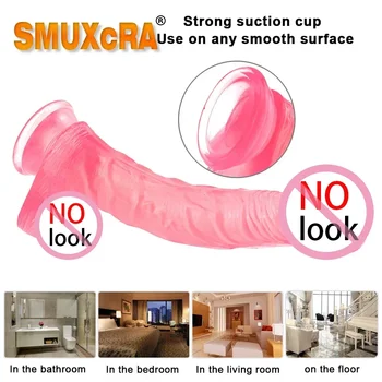 Новый розовый фаллоимитатор 23 см с хрустальным Членом, имитирующий мужской пенис, Женские секс-игрушки, товары для взрослых, Супер дешевые товары
