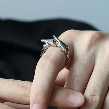 Серебряное кольцо стерлингового черного цвета 925 пробы для мужчин и женщин, Изящные обручальные кольца, обручальные кольца для женщин Изображение 2