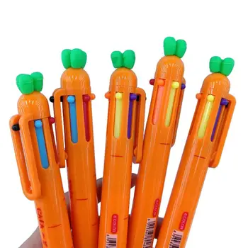 Ручка для письма, шариковая ручка в форме моркови, 6 цветов, выдвижная канцелярская ручка для школы, маркер для письма, ручка для подписи Изображение 2