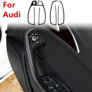 Для Audi 2012-2018 A6 S6 C7 A7 S7 Кнопка Стеклоподъемника Наклейка На Панель Из Углеродного Волокна Декоративная Наклейка Модификация Интерьера Audi