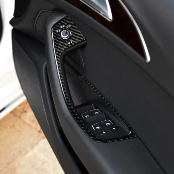 Для Audi 2012-2018 A6 S6 C7 A7 S7 Кнопка Стеклоподъемника Наклейка На Панель Из Углеродного Волокна Декоративная Наклейка Модификация Интерьера Audi Изображение 2